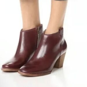 Madewell Leather Billie Boot Dark Wine Ankle Boots Size 6.5